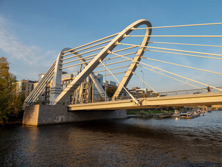 Lazarevsky bridge over the Malaya Nevka in Saint Petersburg. Connects Petrogradsky and Krestovsky Islands.