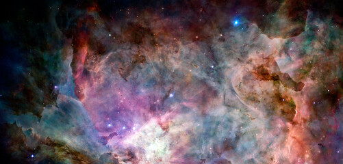 Plakat Nebula and stars in cosmos space. Elements of this image furnished by NASA