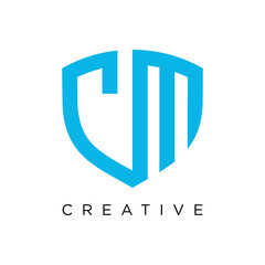 cm luxury logo design vector icon symbol circle - obrazy, fototapety, plakaty
