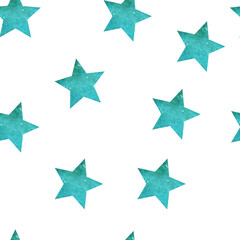 pattern with blue stars on the white background