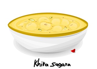 Khira sagara indian Sweet Dish Food Vector