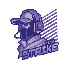 Monochromatic II Esport And Gaming Team Strike Logotype Purple