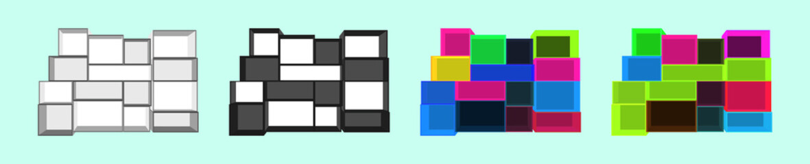 set of empty crates icon design template with various models. vector illustration isolated on blue background