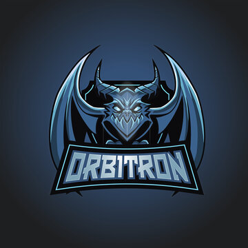 Full Logo Gaming Esports Logotype Design Orbitron Dragon