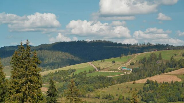 4K Timelapse of Beautiful Carpathian Mountains in Ukraine