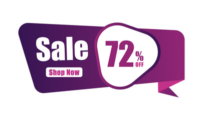 72% discount Sales banner, 72 percent Banners, New offer Discount sign banner