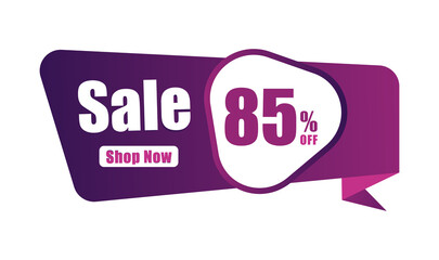 85% discount Sales banner, 85 percent Banners, New offer Discount sign banner