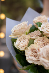 Flower composition. Macro photo. Wedding decor. A Beautiful bouquet of fresh flowers.

