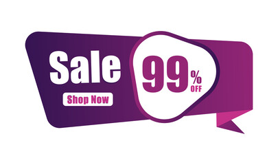 99% discount Sales banner, 99 percent Banners, New offer Discount sign banner