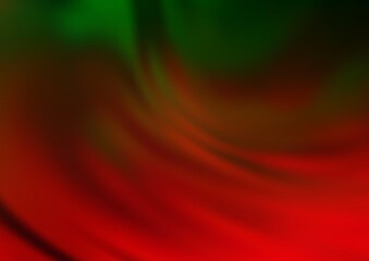 Dark Green, Red vector blurred bright pattern.