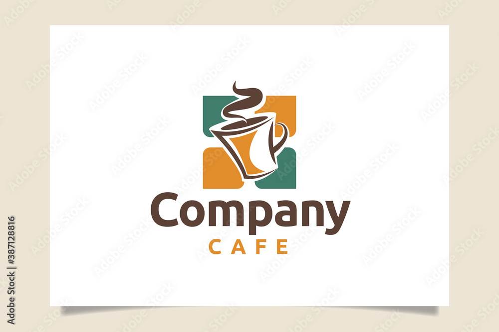 Wall mural a cafe logo vector graphic with mug and flavour for any business