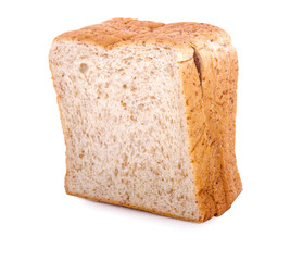 Whole wheat bread isolated on white background