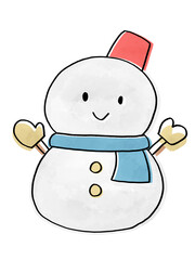 マフラーをしている雪だるま