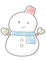 マフラーをしている雪だるま