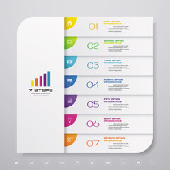 7 steps simple&editable process chart infographics element. EPS 10.