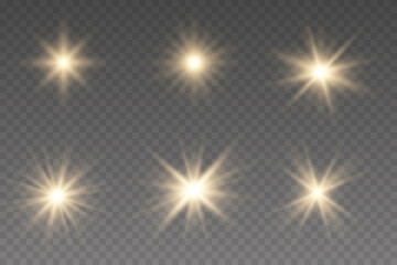 Light effect Bright Star. Beautiful light for illustration. Christmas star. Glow effect. The star burst with brilliance.