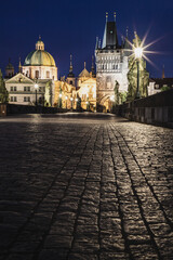 Charles bridge during night