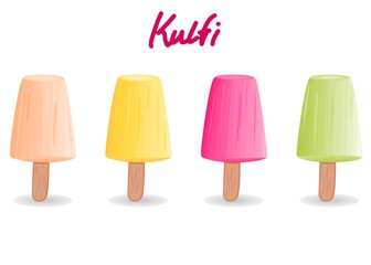 kulfi Indian Sweets or Mithai Food Vector