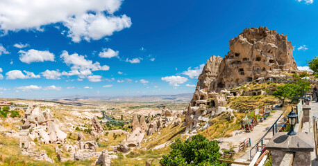 Uchisar Castle in Cappadocia Region of Turkey