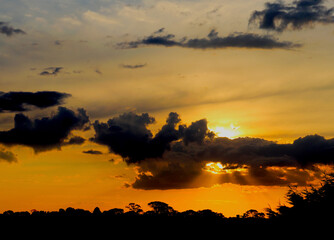 Vibrant Yellow Sky, Sunset photography, Landscape southern Highlands NSW Australia