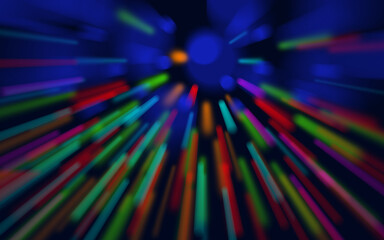 Neoned blue, green, red. Colorful holographic swirl, vortex prism. Speed laser motion. Pattern for...