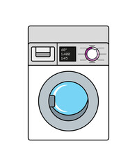 Eine Waschmaschine im Comicstil