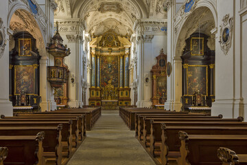 Fototapeta na wymiar interior of the Jesuit Church in Solothurn, Switzerland