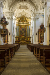 Fototapeta na wymiar interior of the Jesuit Church in Solothurn, Switzerland