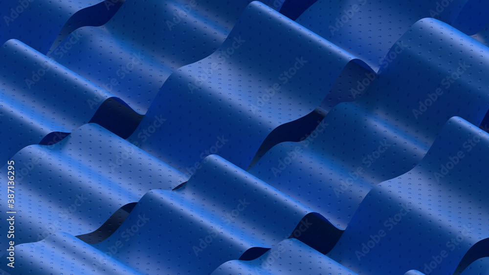 Poster 3d render of abstract waves with texture. minimalistic style. soft lighting.
