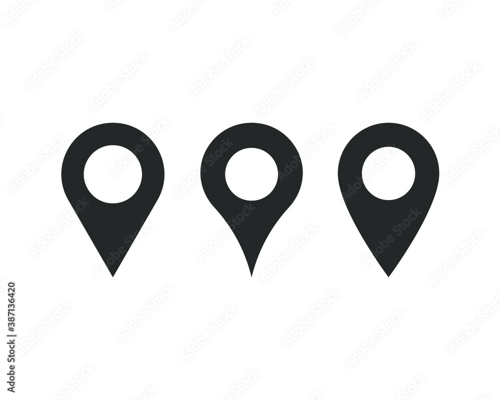 Poster location pointer symbol icon. gps navigation pin sign. map position marker logo. isolated on white b