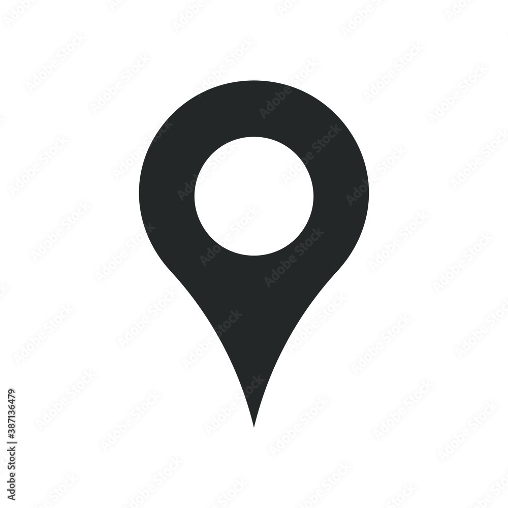 Poster location pointer symbol icon. gps navigation pin sign. map position marker logo. isolated on white b