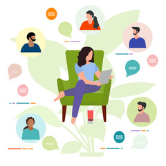 Fototapeta premium Quarantine Remote Work Video conference Meeting
