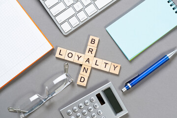 Brand loyalty concept with words