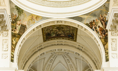ceiling the St. Ursus Cathedral in Old Town of Solothurn, Switzerland