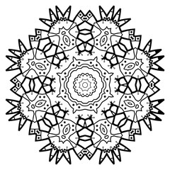 Flower Mandala. Vintage decorative elements. Oriental pattern, vector illustration. Coloring book page. Islam, Arabic, Indian, moroccan spain turkish mystic ottoman motifs