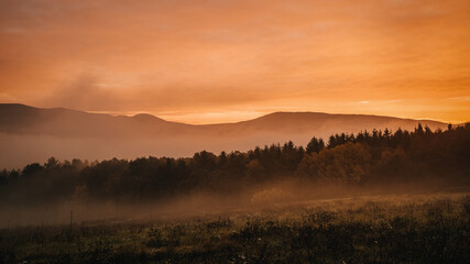 sunrise in the mountains