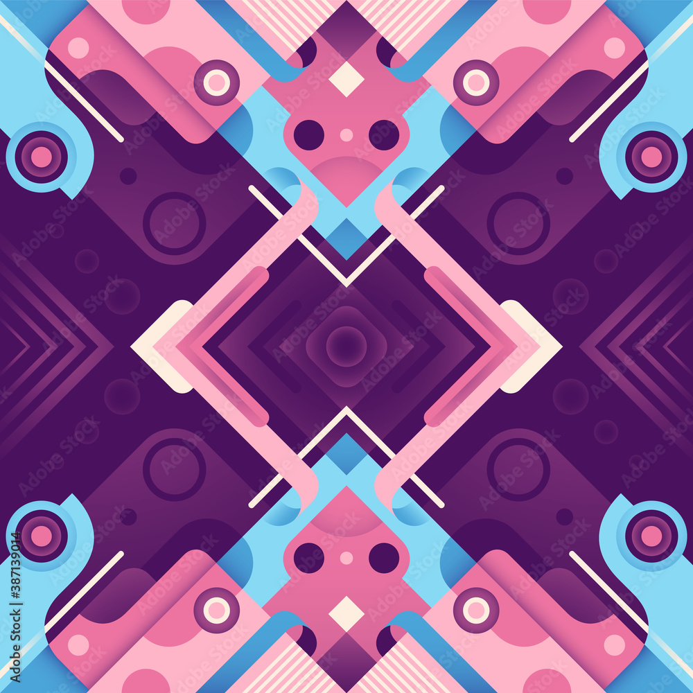 Poster abstract seamless pattern design in colorful decorative style. vector illustration.