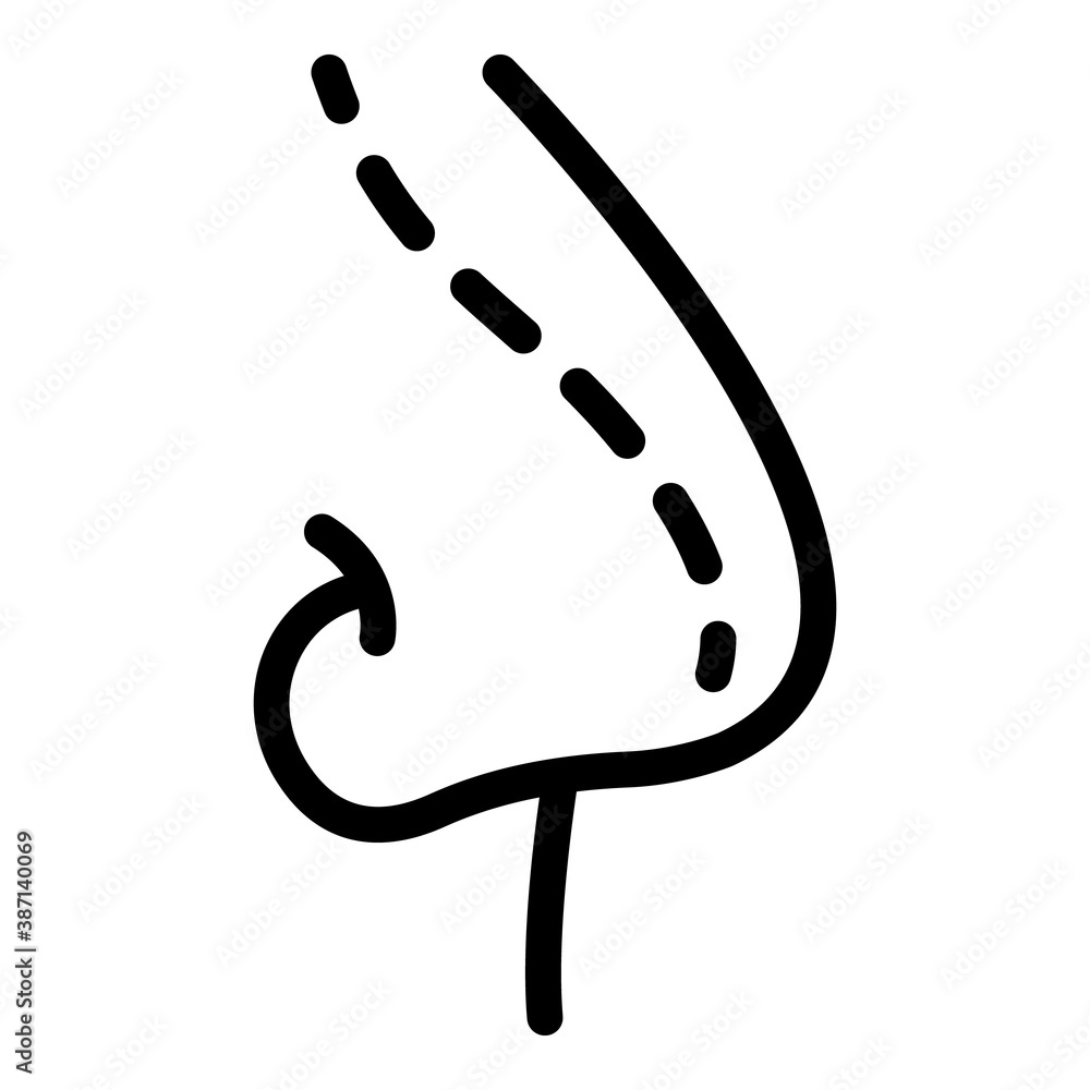 Poster nose correction icon. outline nose correction vector icon for web design isolated on white backgroun