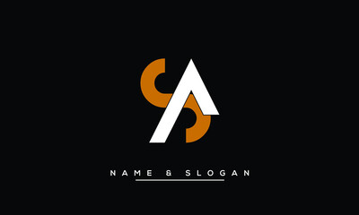 SA, AS, S, A  Abstract Letters Logo Monogram - obrazy, fototapety, plakaty