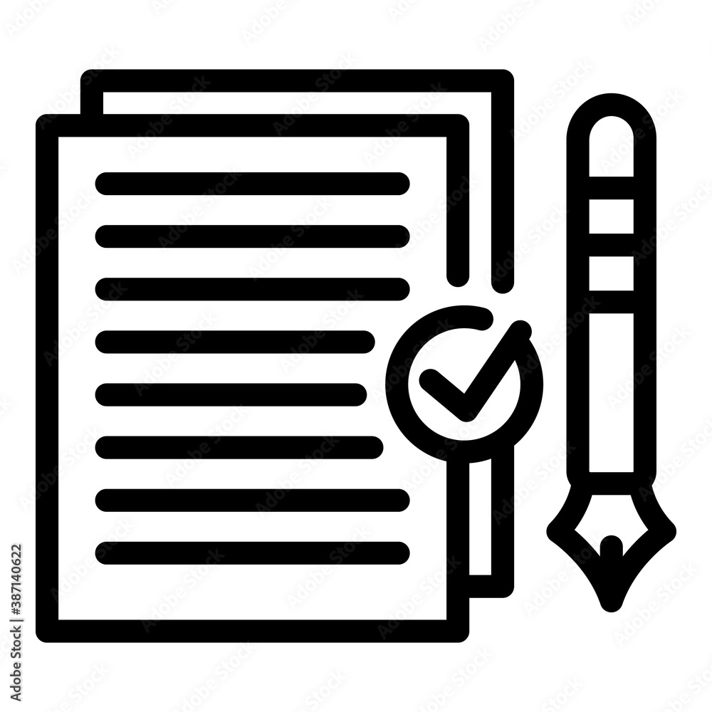 Poster writing icon. outline writing vector icon for web design isolated on white background
