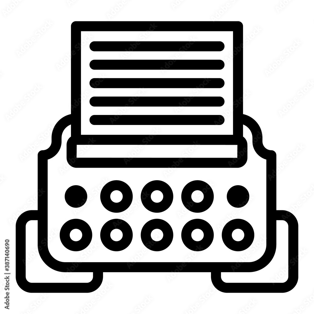Poster typewriter icon. outline typewriter vector icon for web design isolated on white background