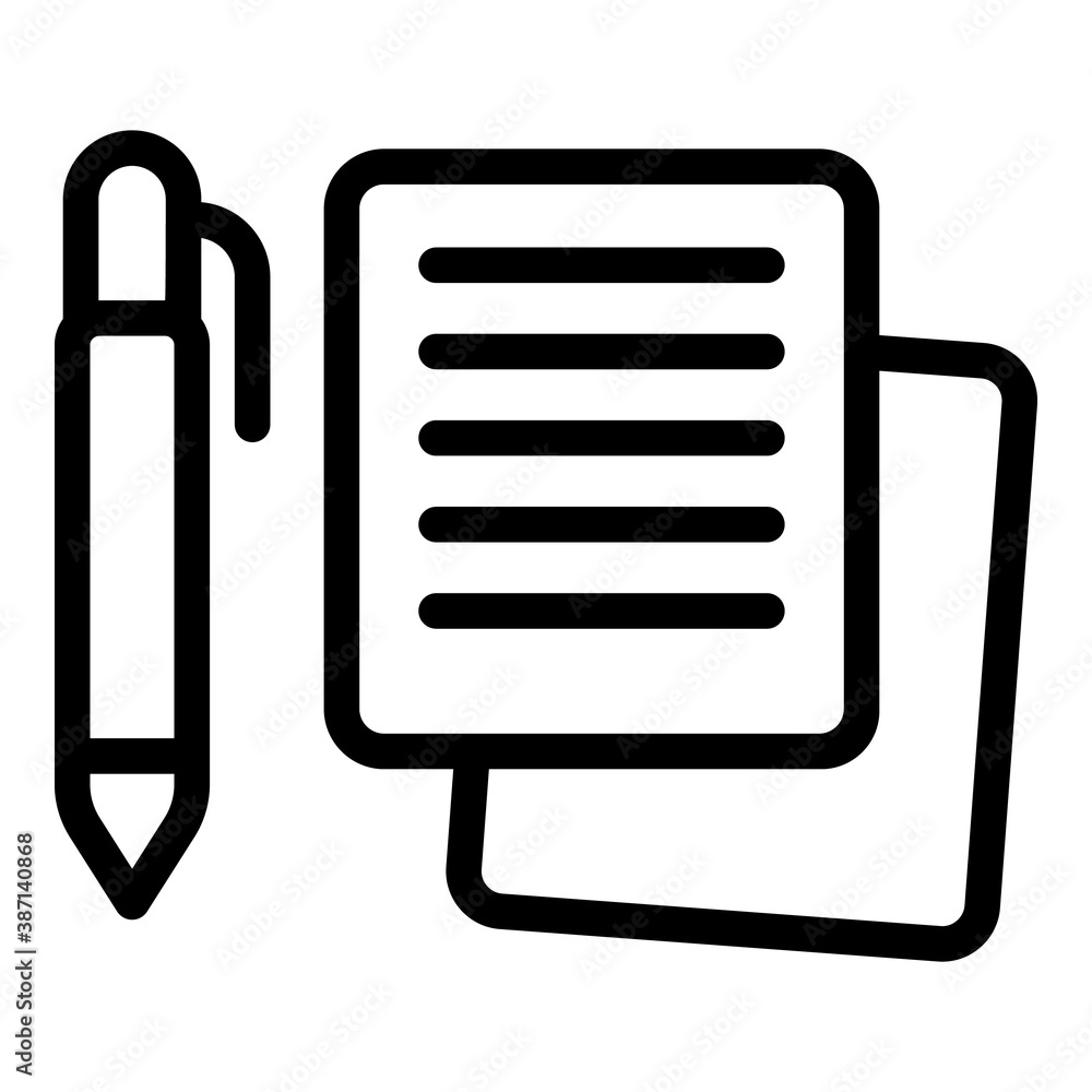 Poster writing pen icon. outline writing pen vector icon for web design isolated on white background