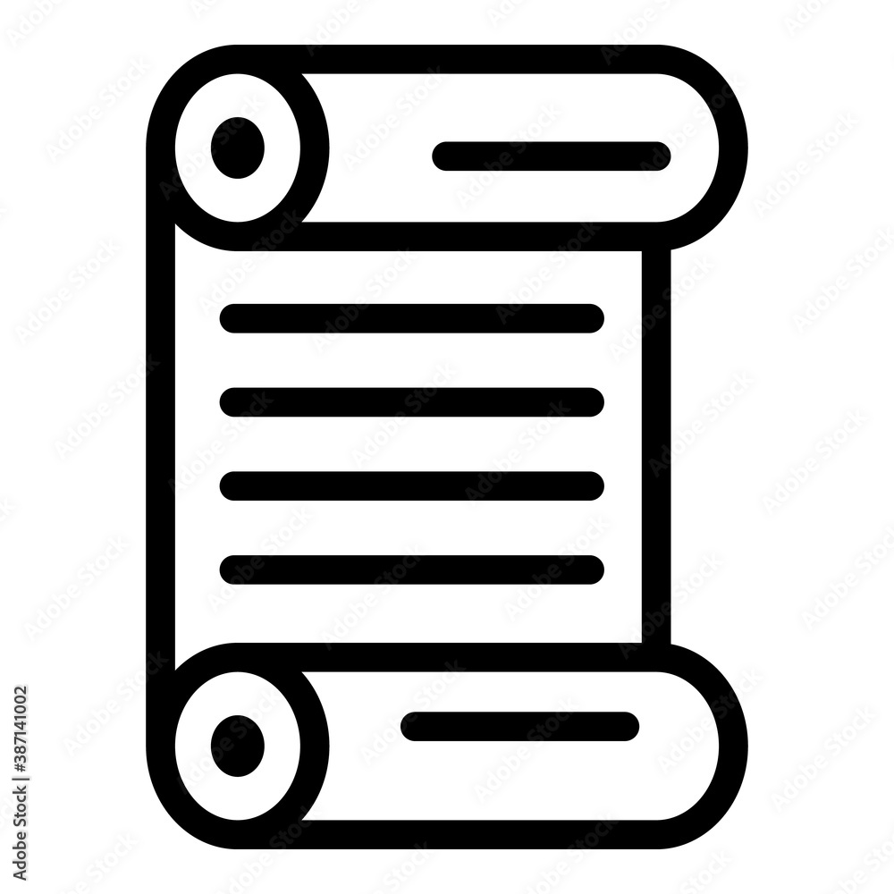 Aufkleber paper papyrus icon. outline paper papyrus vector icon for web design isolated on white background