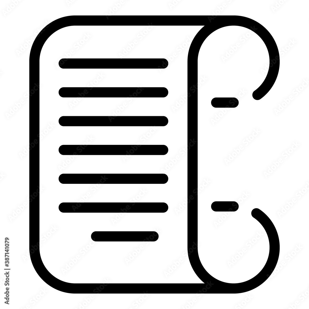 Poster old writing paper icon. outline old writing paper vector icon for web design isolated on white backg