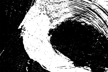 Black and white grunge texture. Black streaks of paint, ink, and dirt. Abstract monochrome background. Pattern of scratches, chips, and wear