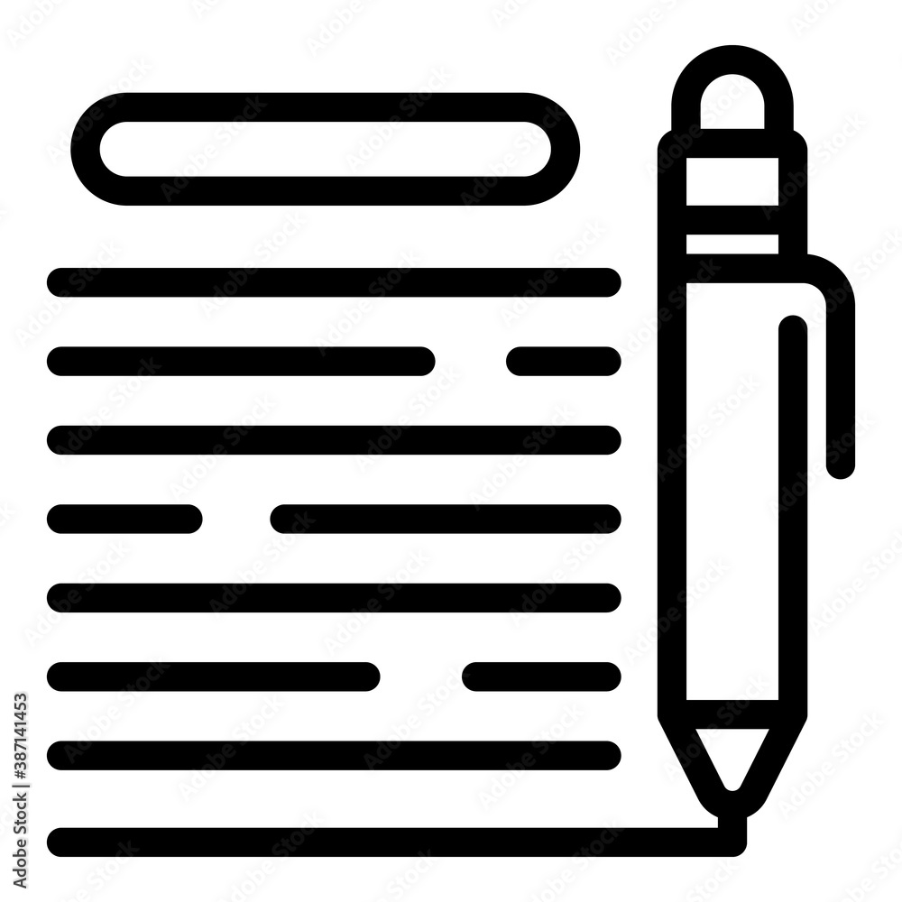 Poster student writing icon. outline student writing vector icon for web design isolated on white backgroun