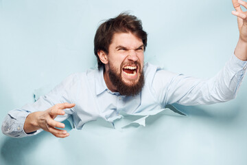 emotional man in shirt work dissatisfaction lifestyle