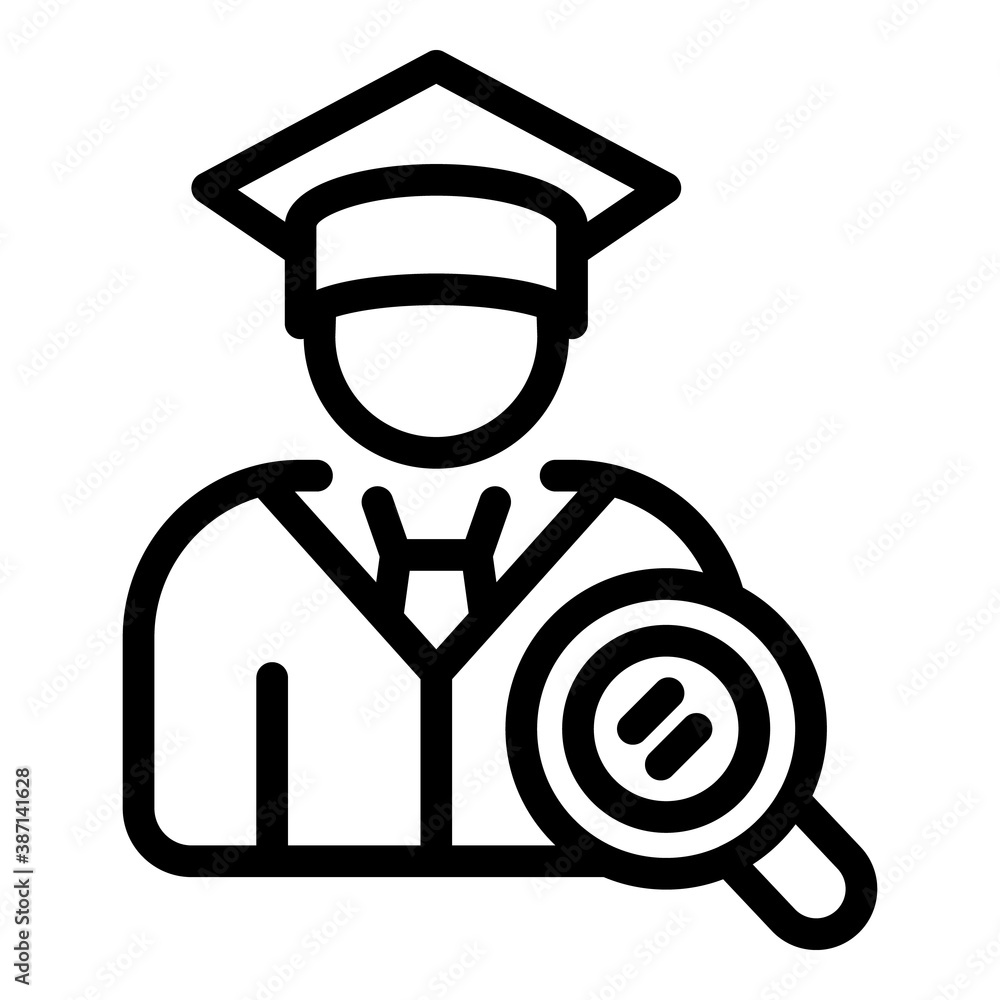 Poster graduated student icon. outline graduated student vector icon for web design isolated on white backg