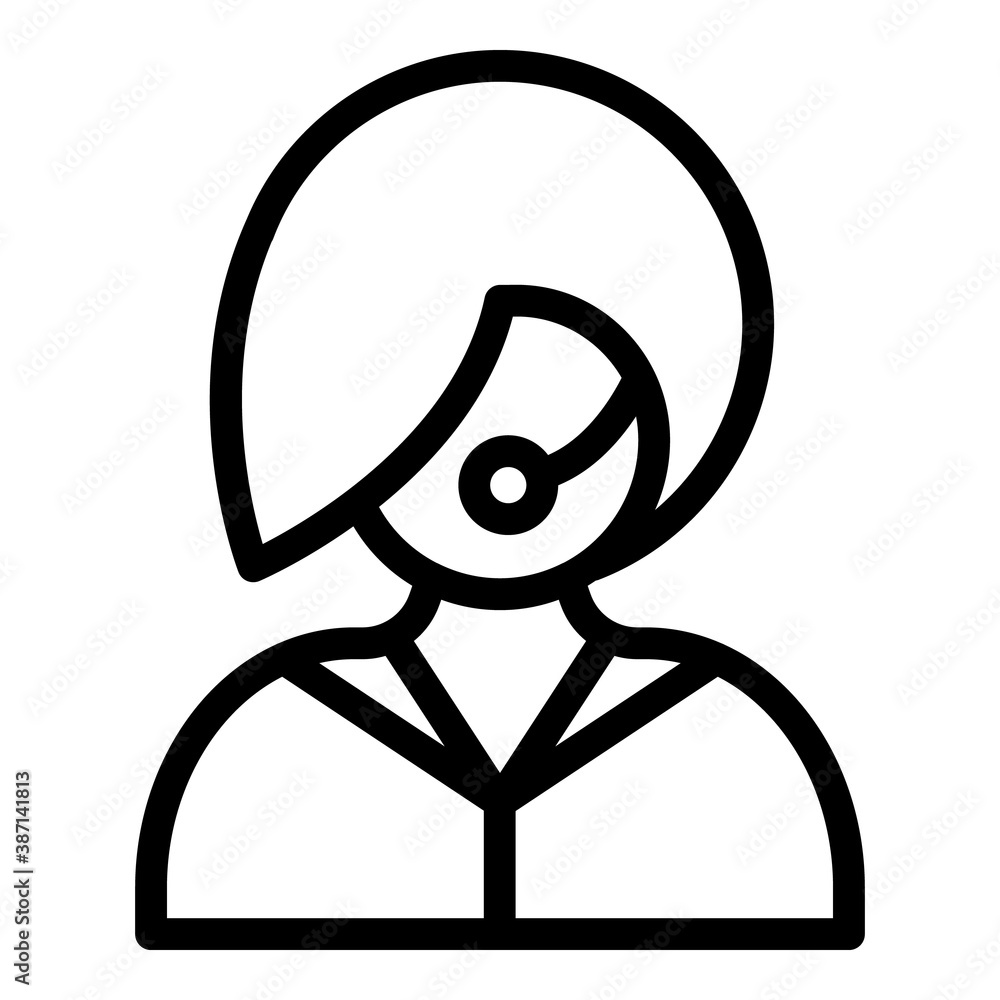 Aufkleber call center student icon. outline call center student vector icon for web design isolated on white b