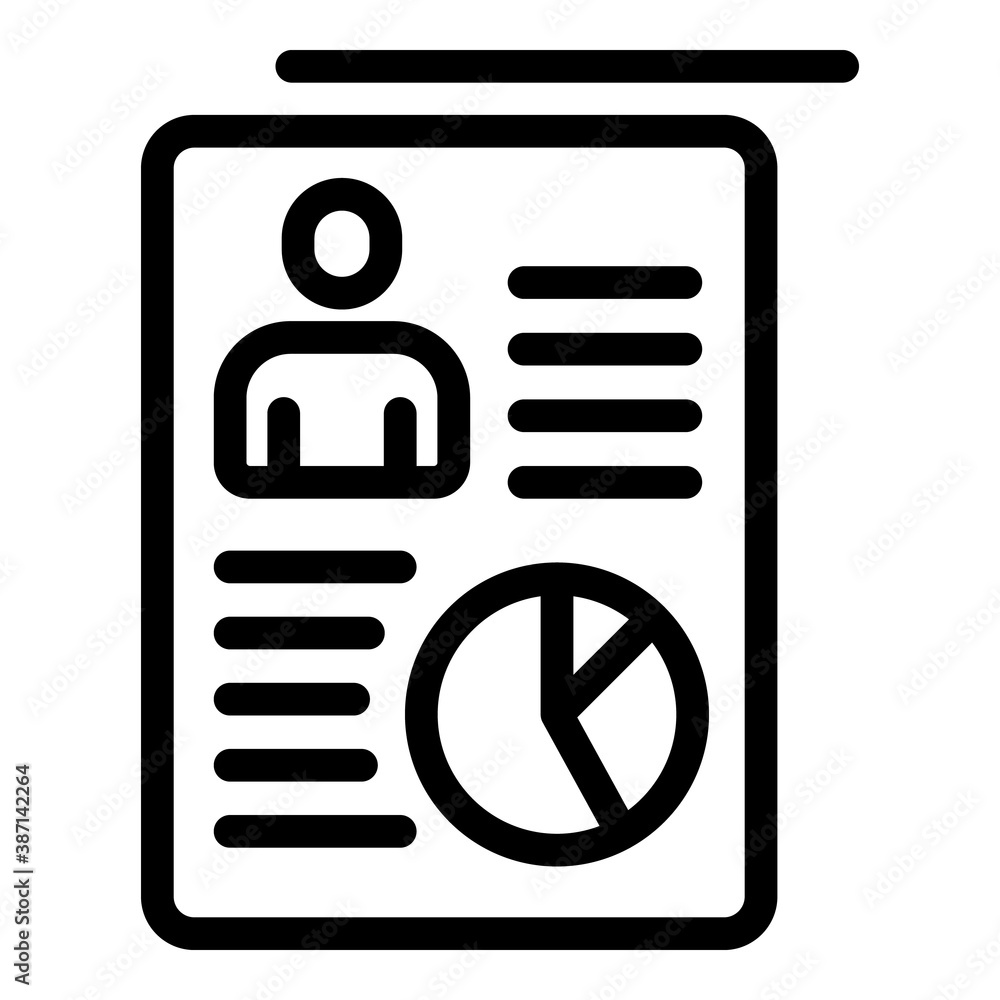 Poster student job cv icon. outline student job cv vector icon for web design isolated on white background